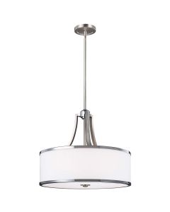 Prospect Park 4 Light Uplight Pendant - Satin Nickel with Chrome