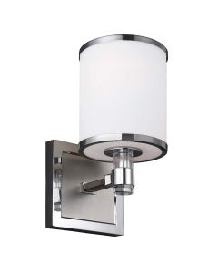 Prospect Park 1 Light Wall Light - Satin Nickel with Chrome