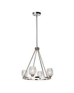 Rubin 4 Light Chandelier - Polished Nickel