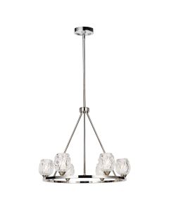 Rubin 6 Light Chandelier - Polished Nickel