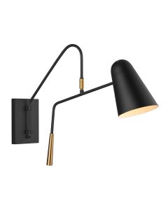 Simon 1 Light Wall Light - Midnight Black