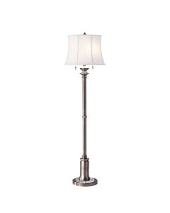 Stateroom 2 Light Floor Lamp - Antique Nickel with True White Shade