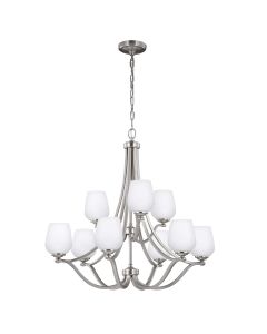 Vintner 9 Light Chandelier - Satin Nickel