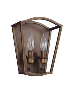 Yarmouth 2 Light Wall Light - Painted Aged Brass