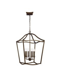 Yarmouth 6 Light Pendant - Painted Aged Brass