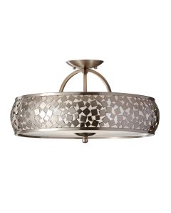 Zara 3 Light Semi-Flush - Brushed Steel