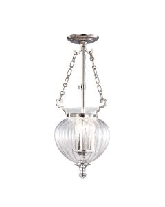 Finsbury Park 3 Light small Pendant - Polished Nickel