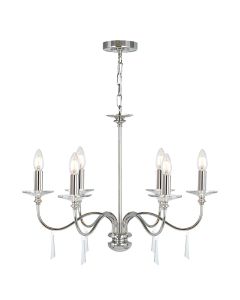 Finsbury Park 6 Light Chandelier - Polished Nickel