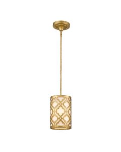 Arabella 1 Light Duo-Mount Mini Pendant - Distressed Gold, Ivory Shade