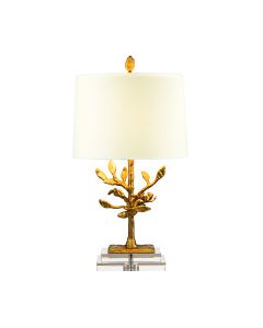 Audubon Park 1 Light Table Lamp - Distressed Gold with Cream Shade