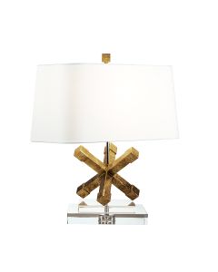 Jackson Square 1 Light Table Lamp - Distressed Gold with Cream Shade