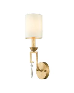 Lemuria 1 Light Wall Light - Distressed Gold, Ivory Shade