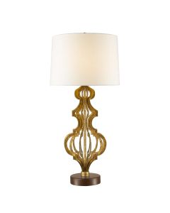 Octavia 1 Light Table Lamp - Distressed Gold with Cream Shade
