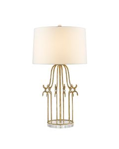 Stella 1 Light Table Lamp - Distressed Gold with Cream Shade