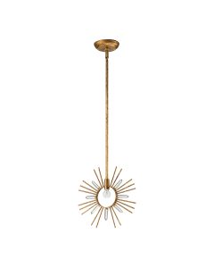Sun King 1 Light Pendant - Gold Leaf