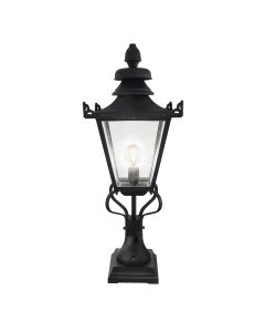 Grampian 1 Light Pedestal Lantern - Black