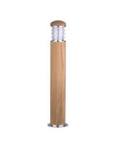 Poole 1 Light Bollard - Teak and Stainless Steel