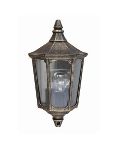 Cricklade 1 Light Half Lantern - Black / Gold