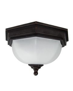 Fairford 1 Light Flush Lantern - Old Bronze
