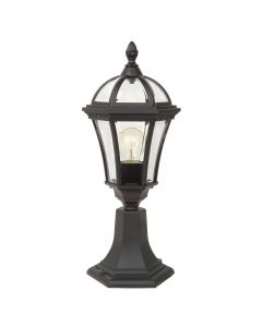 Ledbury 1 Light Pedestal Lantern - Black