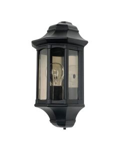 Newbury 1 Light Half Lantern - Black