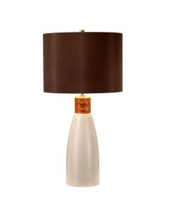 Hammersmith 1 Light Table Lamp - Taupe with Brown Shade