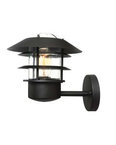 Helsingor 1 Light Wall Lantern - Black