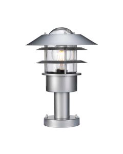 Helsingor 1 Light Pedestal Lantern - Silver