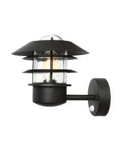 Helsingor 1 Light PIR Wall Lantern - Black