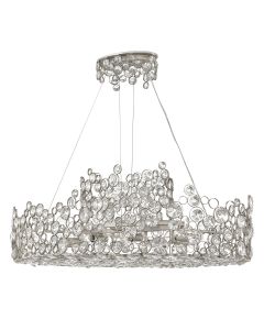 Anya Linear Chandelier - Silver Leaf