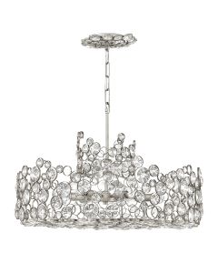 Anya 6 Light Chandelier - Silver Leaf