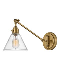Arti 1 lt Wall Light - Heritage Brass, Clear Glass Shade