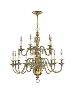 Cambridge 15 Light Chandelier - Burnished Brass