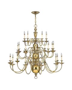Cambridge 25 Light Chandelier - Burnished Brass