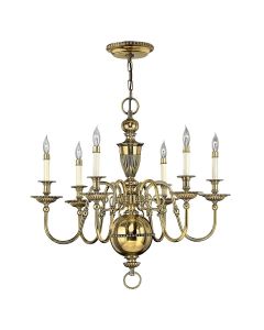 Cambridge 6 Light Chandelier - Burnished Brass