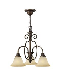 Cello 3 Light Chandelier - Antique Bronze