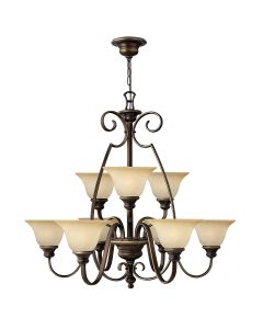Cello 9 Light Chandelier - Antique Bronze
