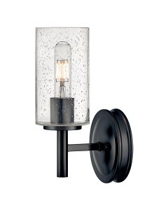 Collier 1 lt Wall Light with Clear Seeded glass - Black Oxide