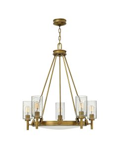 Collier 5 Light Chandelier - Heritage Brass