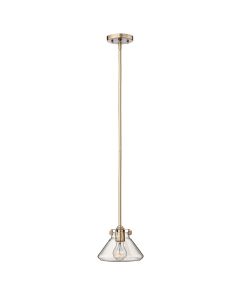 Congress 1 Light Clear Glass Pendant - Brushed Caramel