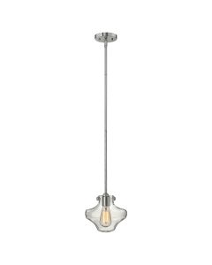 Congress 1 Light Clear Tiered Glass Pendant - Chrome