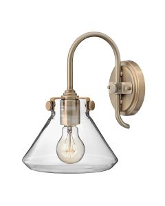 Congress 1 Light Clear Glass Wall Light - Brushed Caramel