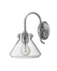 Congress 1 Light Clear Glass Wall Light - Chrome