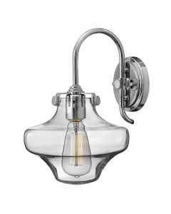 Congress 1 Light Clear Tiered Glass Wall Light - Chrome