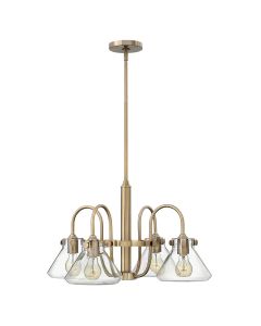 Congress 4 Light Clear Glass Chandelier - Brushed Caramel