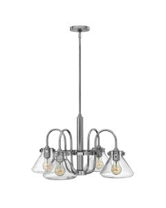 Congress 4 Light Clear Glass Chandelier - Chrome