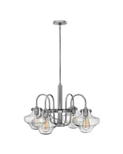 Congress 4 Light Clear Tiered Glass Chandelier - Chrome