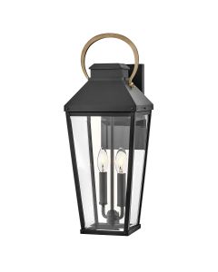 Dawson 1 lt Outdoor Large Wall Lantern - Black with Burnished Bronze accent