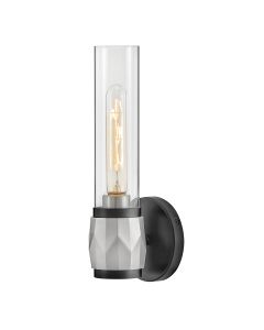 Ellison 1 lt Wall Light. - Black with Brushed Nickel