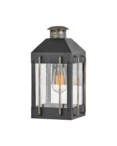 Fitzgerald 1 Light Small Wall Lantern - Textured Black with Burnished Bronze
